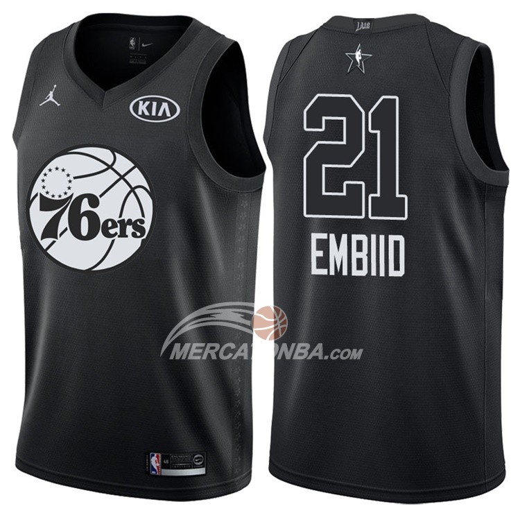 Maglia NBA Jimmy Joel Embiid All Star 2018 Philadelphia 76ers Nero